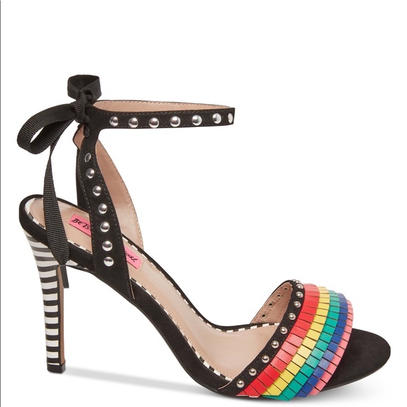 Betsey Johnson Shoes - Betsey Johnson Women's Rainbow Striped Sandal
